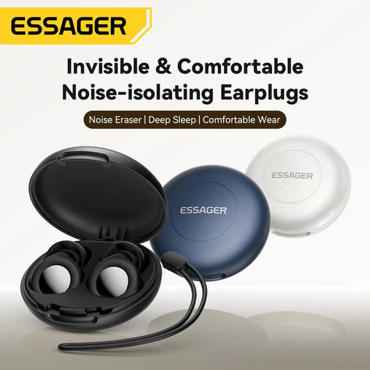 ESSAGER Noise Cancelling Ear Plugs for Sleeping Soft Silicone Sleep Earplugs Noise Reduction Earbuds for Sleep Work Study Travel